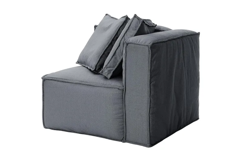 Oceanis Hjørnemodul - Lysegrå/Sort - Møbler - Sofaer - Modulsofaer - Andre moduler til modulsofa