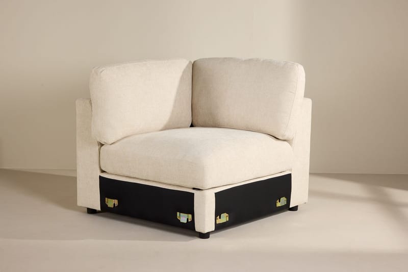 Hjørnemodul Salerno i stof, Beige