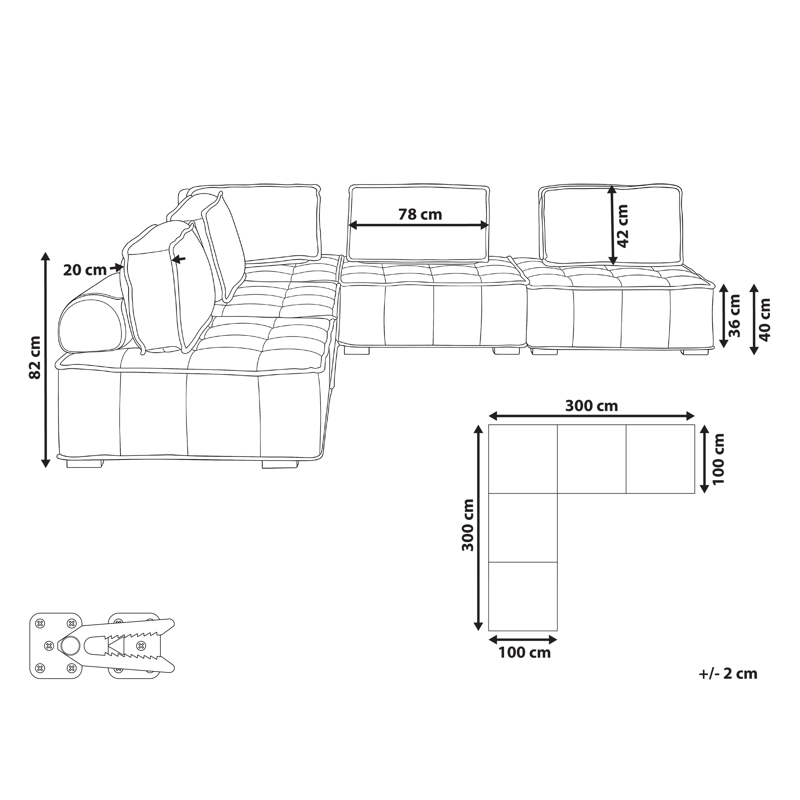 Hjørnesofa Tibro højrevendt - Off-White - Møbler - Sofaer - Modulsofaer - Komplet modulsofa