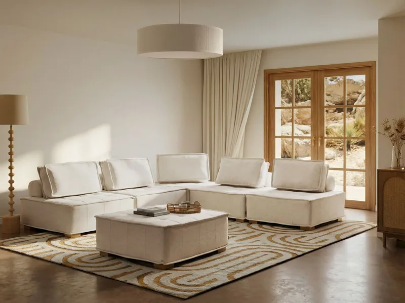 Hjørnesofa Tibro venstrevendt - Off-white - Møbler - Sofaer - Modulsofaer - Komplet modulsofa