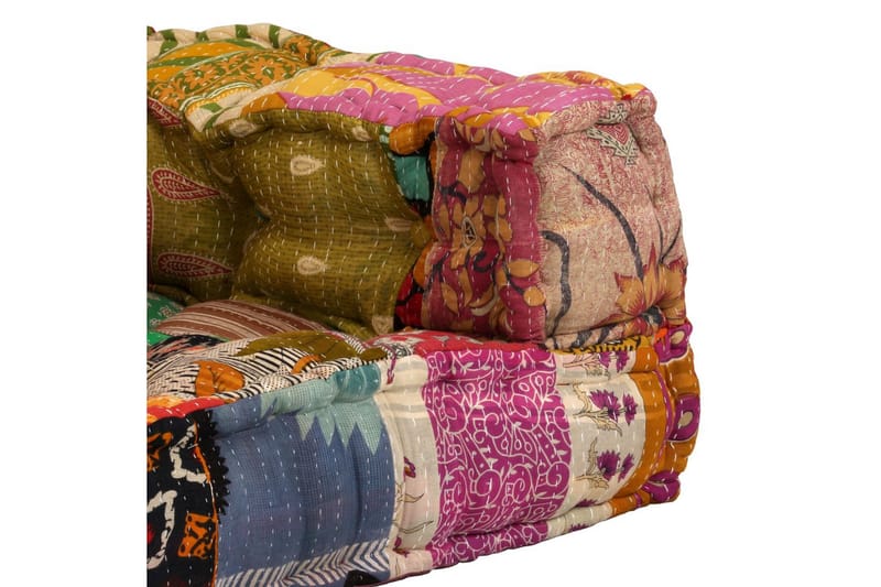 2-Personers Modulsofa Med Armlæn Stof Patchwork - Flerfarvet - Møbler - Sofaer - Modulsofaer - Komplet modulsofa