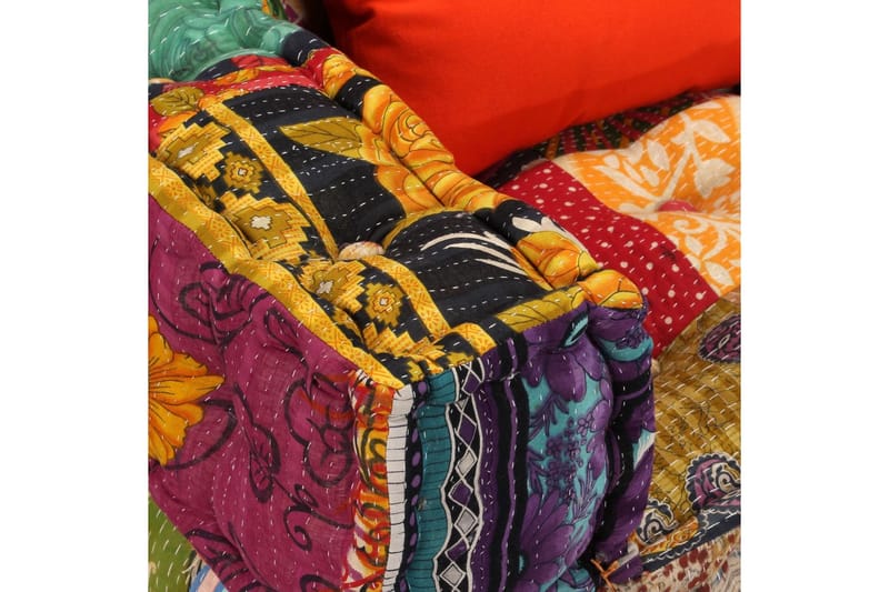 2-Personers Modulsofa Med Armlæn Stof Patchwork - Flerfarvet - Møbler - Sofaer - Modulsofaer - Komplet modulsofa
