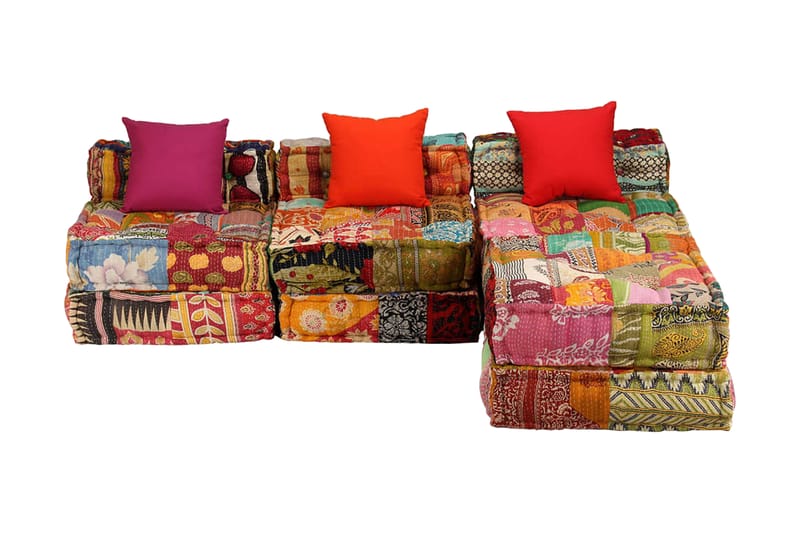 3-Personers Modulsovesofa Stof Patchwork - Flerfarvet - Komplet modulsofa