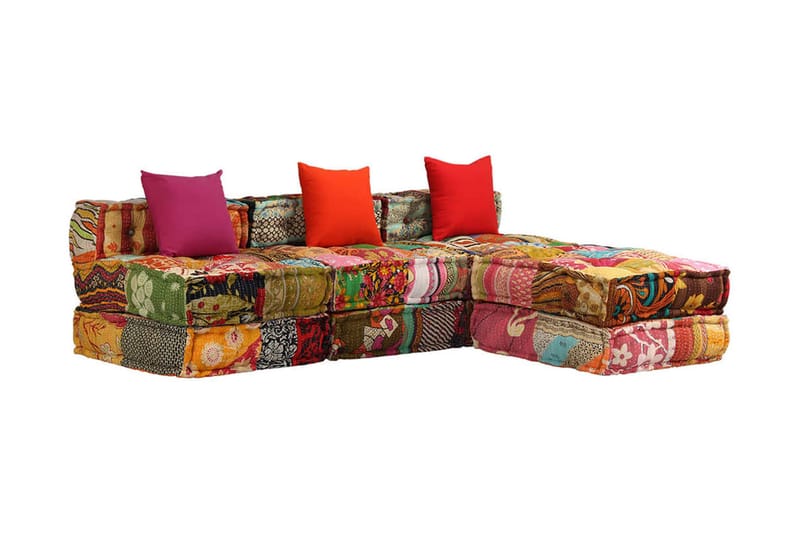 3-Personers Modulsovesofa Stof Patchwork - Flerfarvet - Komplet modulsofa