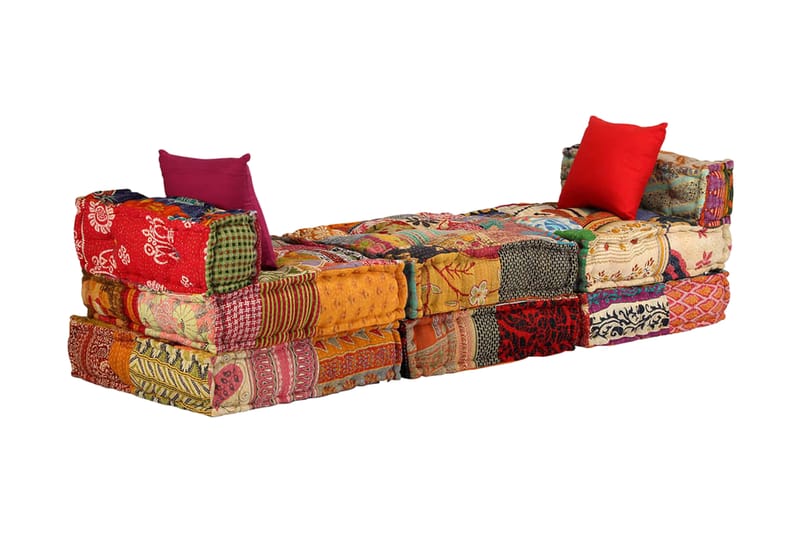 3-Personers Modulsovesofa Stof Patchwork - Flerfarvet - Komplet modulsofa