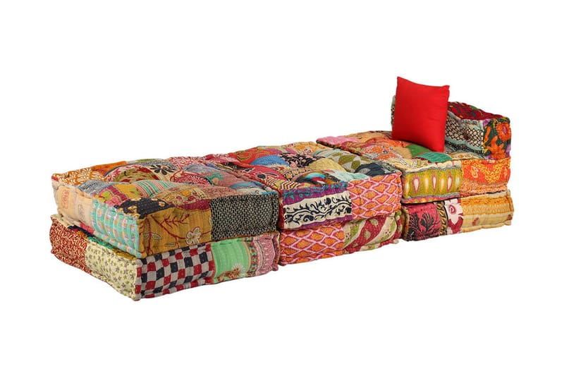 3-Personers Modulsovesofa Stof Patchwork - Flerfarvet - Komplet modulsofa