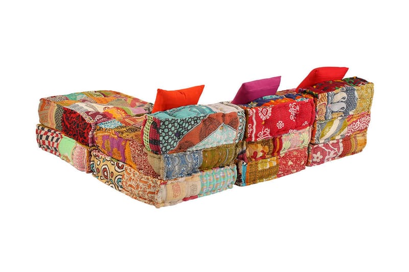 3-Personers Modulsovesofa Stof Patchwork - Flerfarvet - Komplet modulsofa