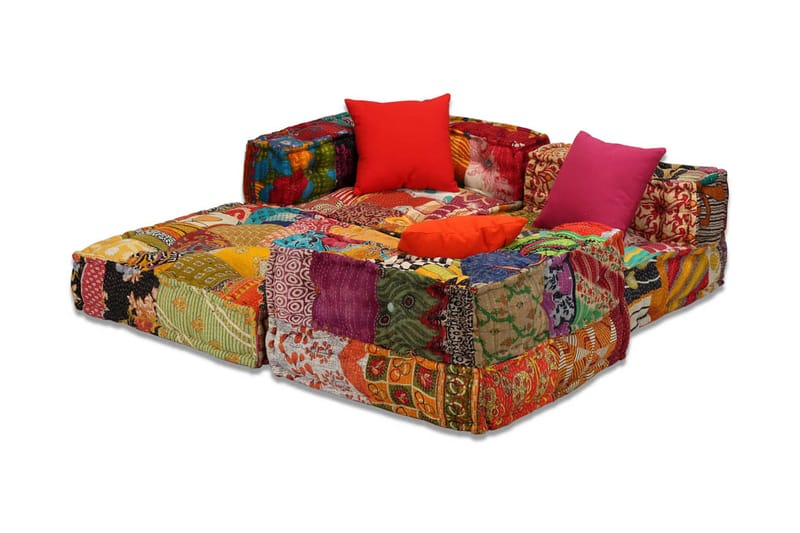 3-Personers Modulsovesofa Stof Patchwork - Flerfarvet - Komplet modulsofa