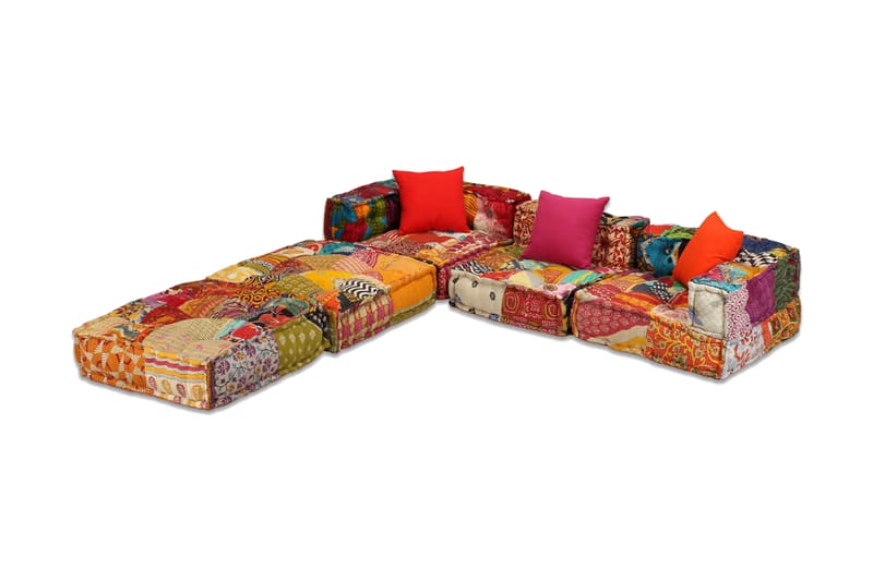 3-Personers Modulsovesofa Stof Patchwork - Flerfarvet - Komplet modulsofa