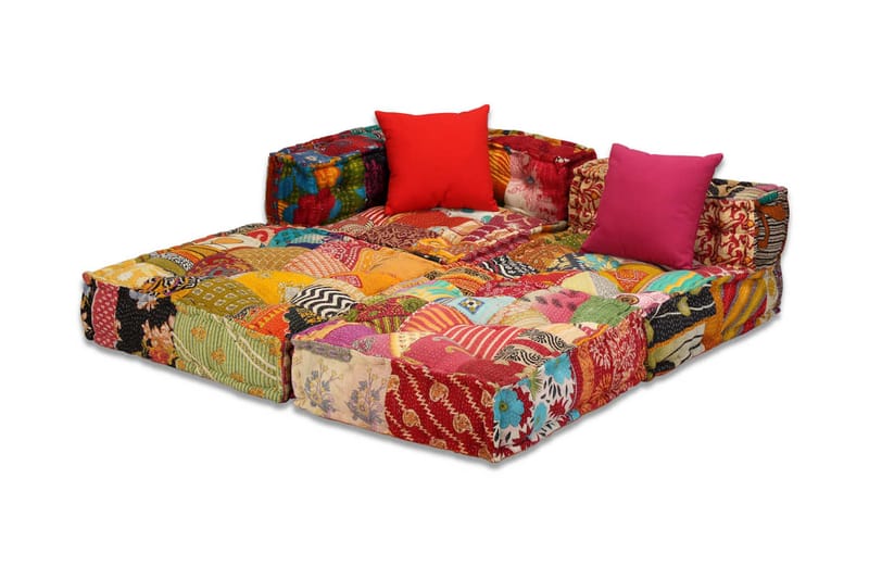 3-Personers Modulsovesofa Stof Patchwork - Flerfarvet - Møbler - Sofaer - Modulsofaer - Komplet modulsofa