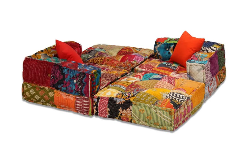 3-Personers Modulsovesofa Stof Patchwork - Flerfarvet - Møbler - Sofaer - Modulsofaer - Komplet modulsofa