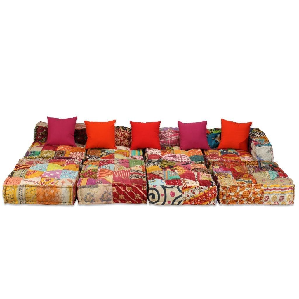 4-Personers Modulsovesofa Stof Patchwork - Flerfarvet - Møbler - Sofaer - Modulsofaer - Komplet modulsofa