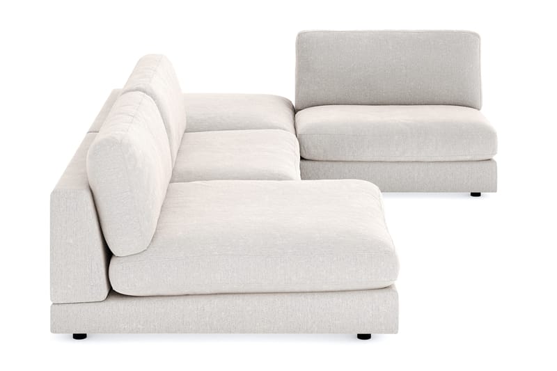 Arken 6-personers U-formet Modulsofa + Fodskammel i Fløjl - Cremehvid - Møbler - Sofaer - Modulsofaer - Komplet modulsofa
