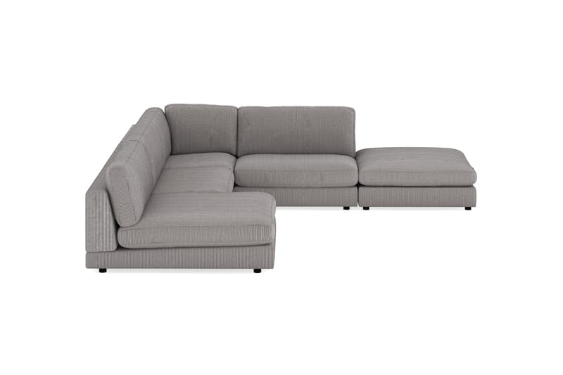 Arken 6-personers Vendbar L-formet Modulhjørnesofa med Chaiselong + Fodskammel i Manchester - Mørkegrå - Møbler - Sofaer - Modulsofaer - Komplet modulsofa