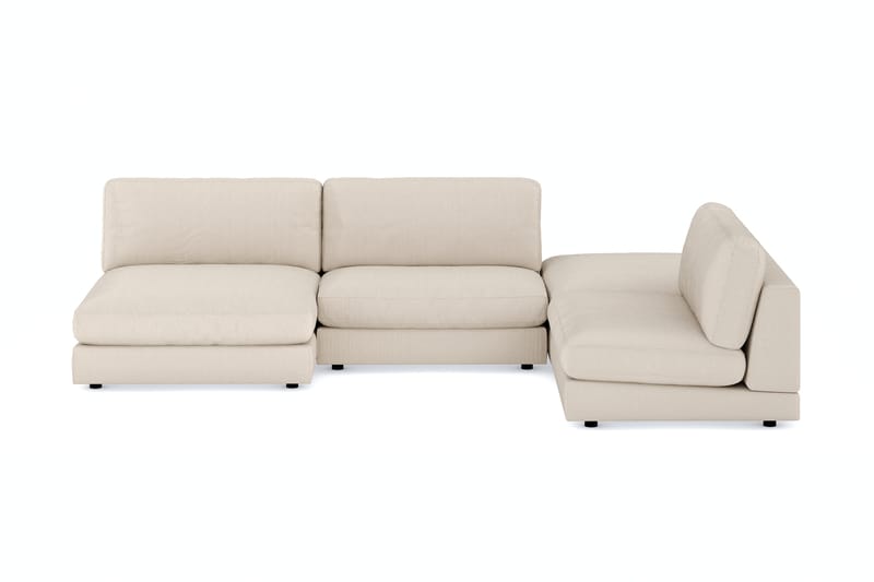 Arken 6-personers U-formet Modulsofa + Fodskammel i Manchester - Beige - Møbler - Sofaer - Modulsofaer - Komplet modulsofa