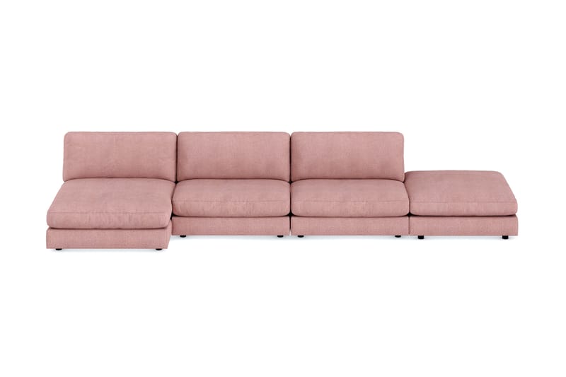 Arken 6-personers Vendbar U-formet Modulsofa med Chaiselong + Fodskammel i Stof - Rosa - Møbler - Sofaer - Modulsofaer - Komplet modulsofa