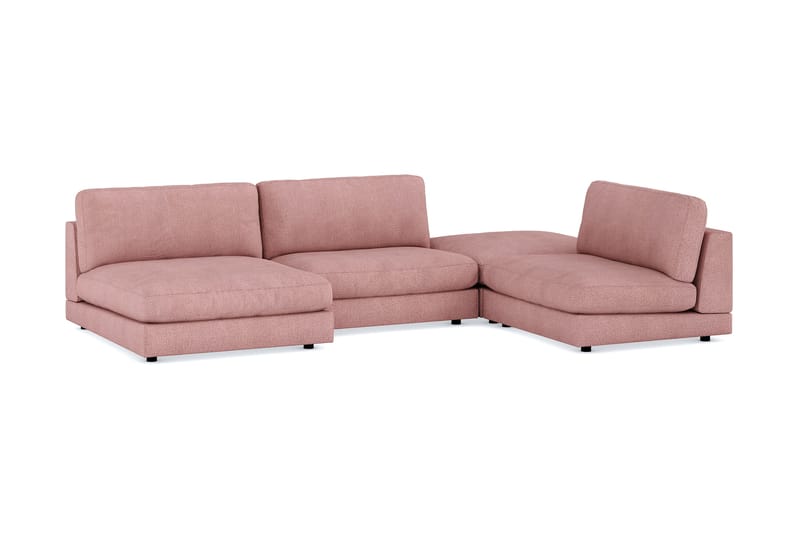 Arken 6-personers U-formet Modulsofa + Fodskammel i Stof - Rosa - Møbler - Sofaer - Modulsofaer - Komplet modulsofa