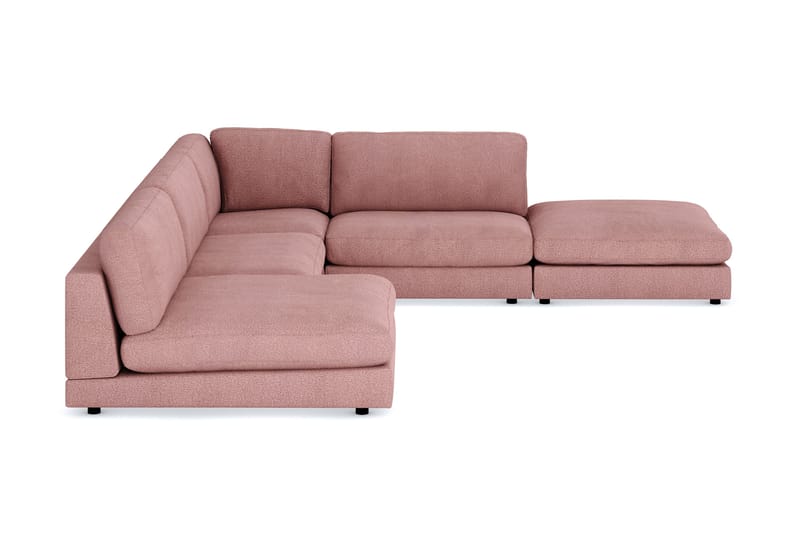 Arken 6-personers Vendbar L-formet Modulhjørnesofa med Chaiselong + Fodskammel i Stof - Rosa - Møbler - Sofaer - Modulsofaer - Komplet modulsofa