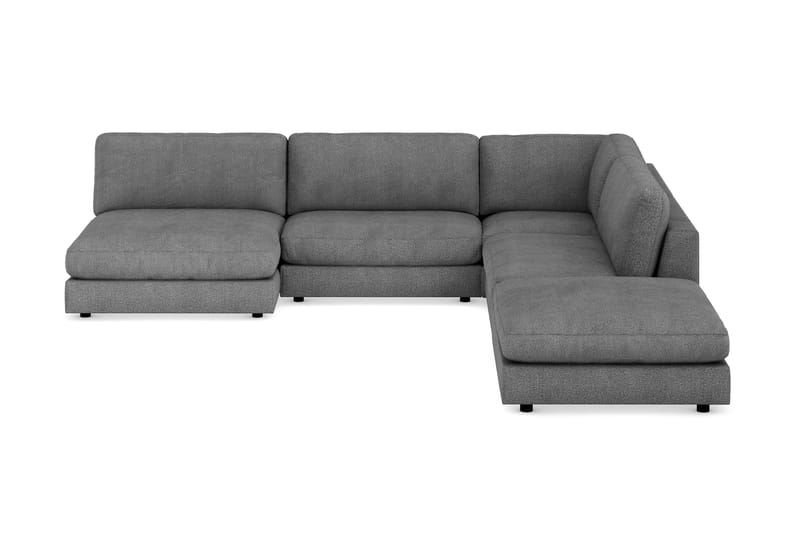 Arken 6-personers Vendbar L-formet Modulhjørnesofa med Chaiselong + Fodskammel i Stof - Mørkegrå - Møbler - Sofaer - Modulsofaer - Komplet modulsofa