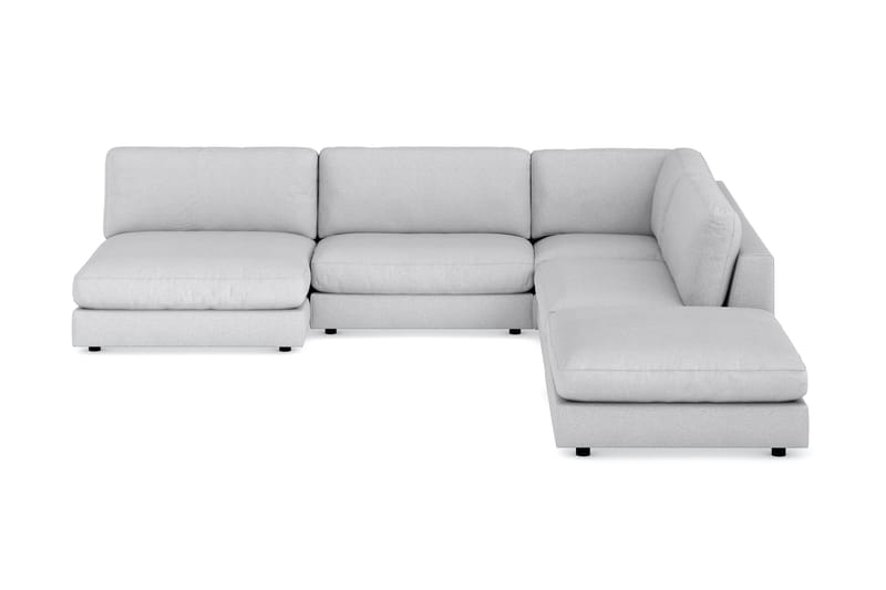 Arken 6-personers Vendbar L-formet Modulhjørnesofa med Chaiselong + Fodskammel i Stof - Lysegrå - Møbler - Sofaer - Modulsofaer - Komplet modulsofa