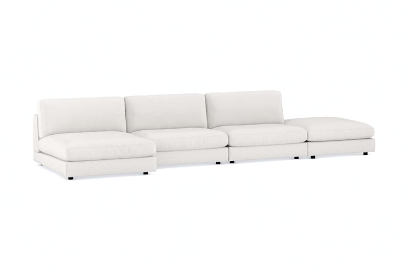 Arken 6-personers Vendbar U-formet Modulsofa med Chaiselong + Fodskammel i Bouclé - Hvid - Møbler - Sofaer - Modulsofaer - Komplet modulsofa