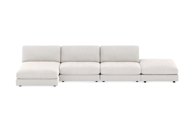 Arken 6-personers Vendbar U-formet Modulsofa med Chaiselong + Fodskammel i Fløjl - Cremehvid - Møbler - Sofaer - Modulsofaer - Komplet modulsofa