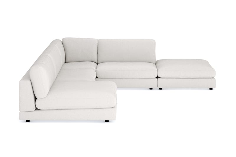 Arken 6-personers Vendbar L-formet Modulhjørnesofa med Chaiselong + Fodskammel i Bouclé - Hvid - Møbler - Sofaer - Modulsofaer - Komplet modulsofa