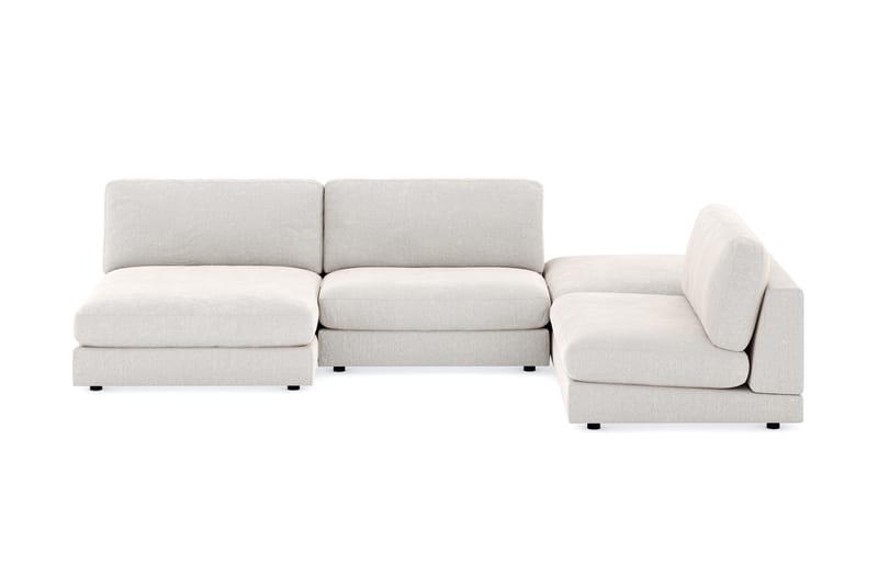 Arken 6-personers U-formet Modulsofa + Fodskammel i Fløjl - Cremehvid - Møbler - Sofaer - Modulsofaer - Komplet modulsofa