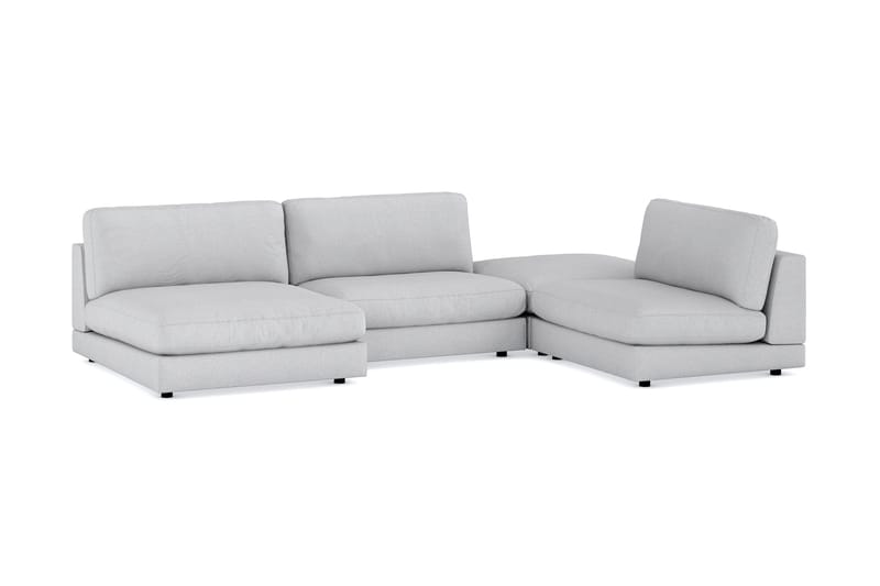 Arken 6-personers U-formet Modulsofa + Fodskammel i Stof - Lysegrå - Møbler - Sofaer - Modulsofaer - Komplet modulsofa