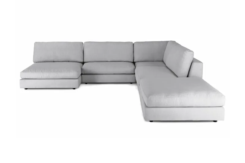 Arken 6-personers Vendbar L-formet Modulhjørnesofa med Chaiselong + Fodskammel i Stof - Grå - Møbler - Sofaer - Modulsofaer - Komplet modulsofa