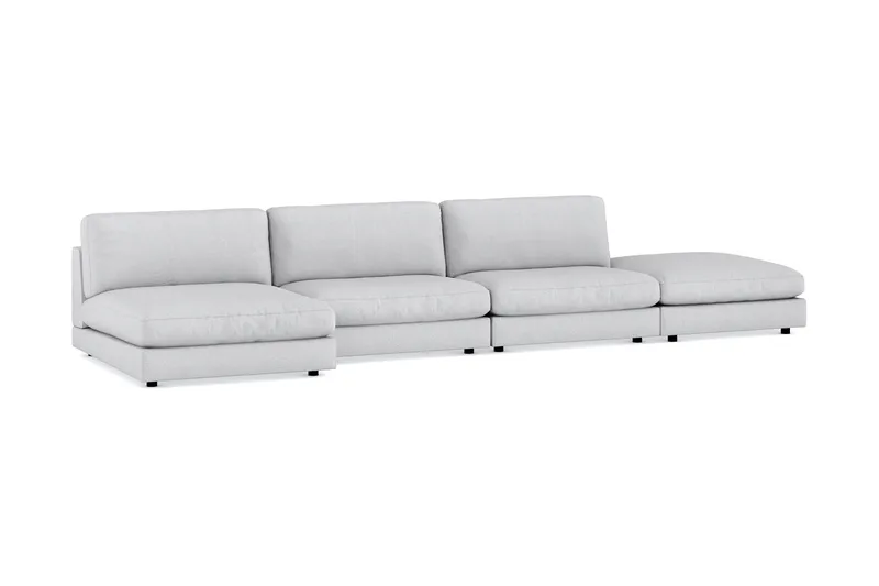 Arken 6-personers Vendbar U-formet Modulsofa med Chaiselong + Fodskammel i Stof - Lysegrå - Møbler - Sofaer - Modulsofaer - Komplet modulsofa