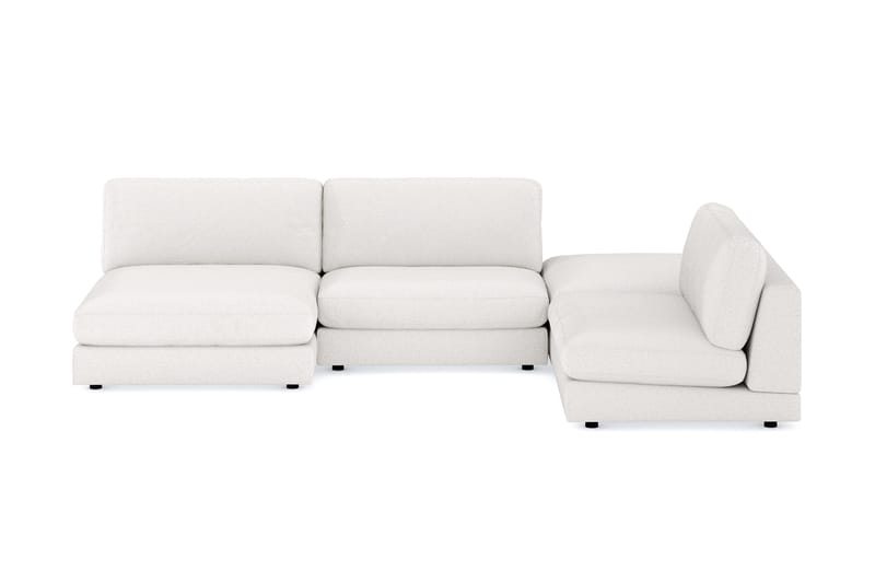 Arken 6-personers U-formet Modulsofa + Fodskammel i Bouclé, Hvid