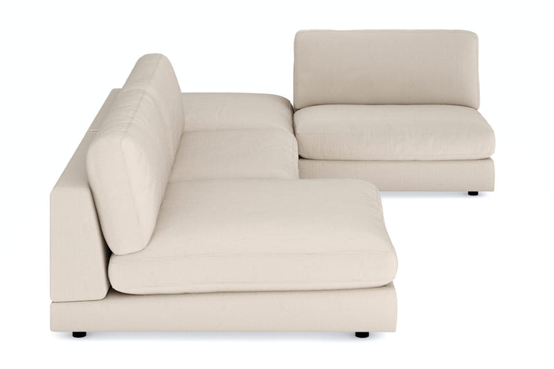 Arken 6-personers U-formet Modulsofa + Fodskammel i Manchester - Beige - Møbler - Sofaer - Modulsofaer - Komplet modulsofa