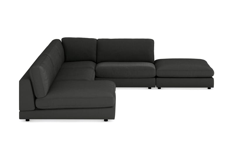 Arken 6-personers Vendbar L-formet Modulhjørnesofa med Chaiselong + Fodskammel i Manchester - Mørkegrå - Møbler - Sofaer - Modulsofaer - Komplet modulsofa