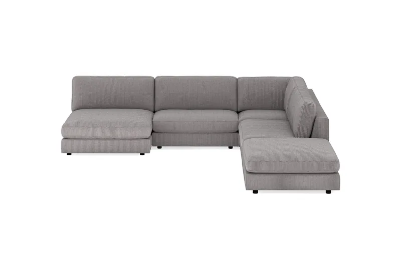 Arken 6-personers Vendbar L-formet Modulhjørnesofa med Chaiselong + Fodskammel i Manchester - Mørkegrå - Møbler - Sofaer - Modulsofaer - Komplet modulsofa