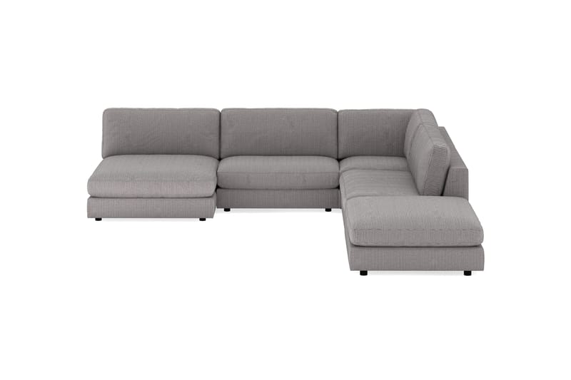 Arken 6-personers Vendbar L-formet Modulhjørnesofa med Chaiselong + Fodskammel i Manchester - Mørkegrå - Møbler - Sofaer - Modulsofaer - Komplet modulsofa