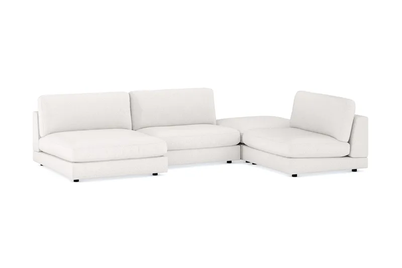 Arken 6-personers U-formet Modulsofa + Fodskammel i Bouclé - Hvid - Møbler - Sofaer - Modulsofaer - Komplet modulsofa