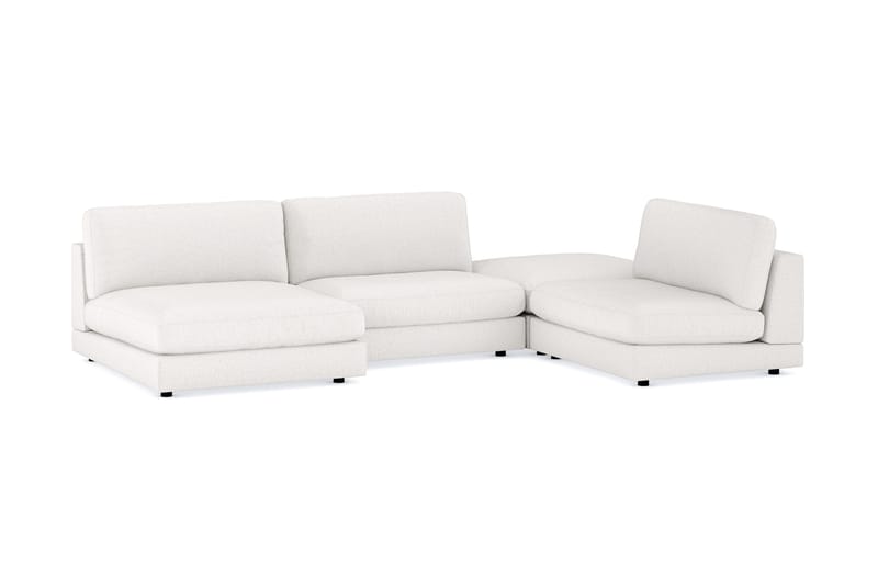 Arken 6-personers U-formet Modulsofa + Fodskammel i Bouclé - Hvid - Møbler - Sofaer - Modulsofaer - Komplet modulsofa