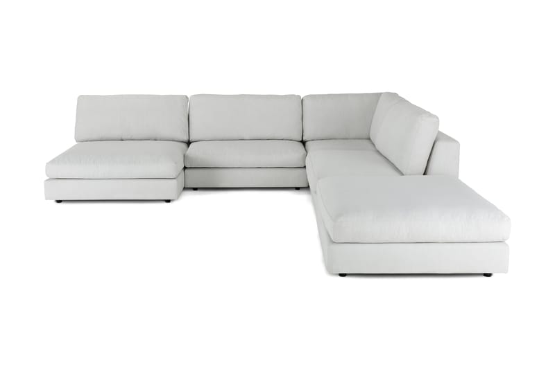 Arken 6-personers Vendbar L-formet Modulhjørnesofa med Chaiselong + Fodskammel i Stof - Lysegrå - Møbler - Sofaer - Modulsofaer - Komplet modulsofa