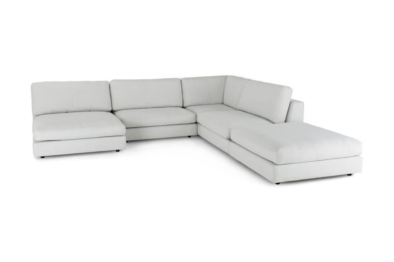 Arken 6-personers Vendbar L-formet Modulhjørnesofa med Chaiselong + Fodskammel i Stof - Lysegrå - Møbler - Sofaer - Modulsofaer - Komplet modulsofa