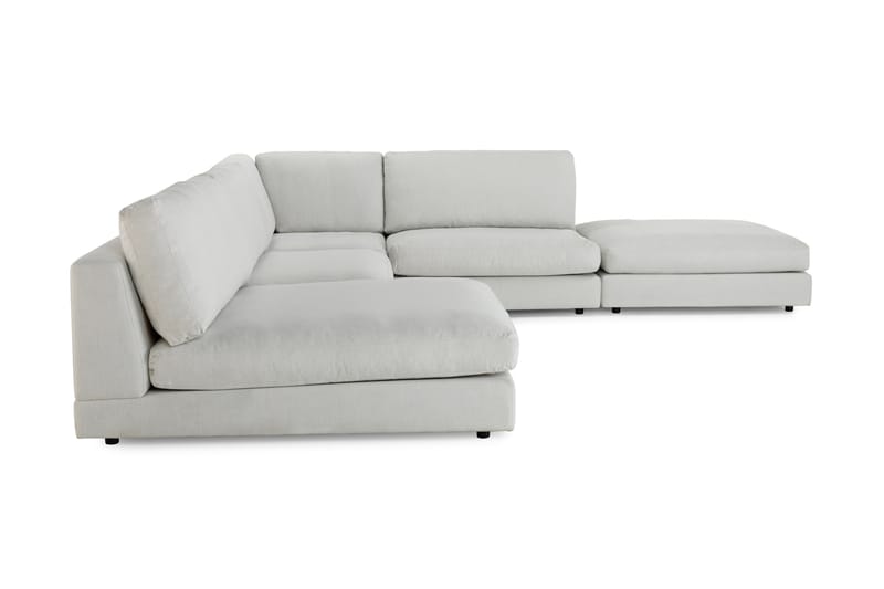 Arken 6-personers Vendbar L-formet Modulhjørnesofa med Chaiselong + Fodskammel i Stof - Lysegrå - Møbler - Sofaer - Modulsofaer - Komplet modulsofa