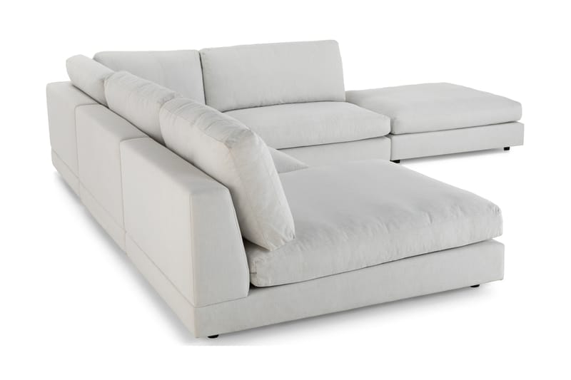 Arken 6-personers Vendbar L-formet Modulhjørnesofa med Chaiselong + Fodskammel i Stof - Lysegrå - Møbler - Sofaer - Modulsofaer - Komplet modulsofa