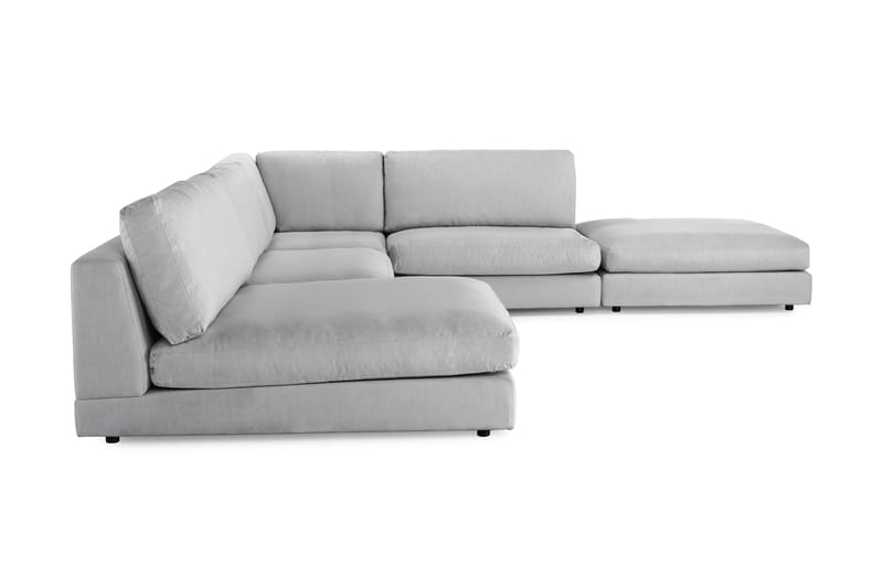 Arken 6-personers Vendbar L-formet Modulhjørnesofa med Chaiselong + Fodskammel i Stof - Grå - Møbler - Sofaer - Modulsofaer - Komplet modulsofa