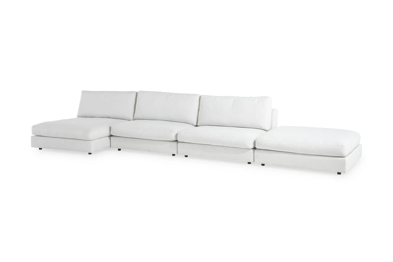 Arken 6-personers Vendbar U-formet Modulsofa med Chaiselong + Fodskammel i Stof - Lysegrå - Møbler - Sofaer - Modulsofaer - Komplet modulsofa