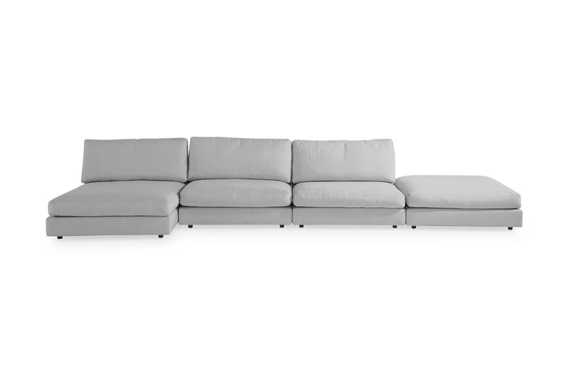 Arken 6-personers Vendbar U-formet Modulsofa med Chaiselong + Fodskammel i Stof - Grå - Møbler - Sofaer - Modulsofaer - Komplet modulsofa