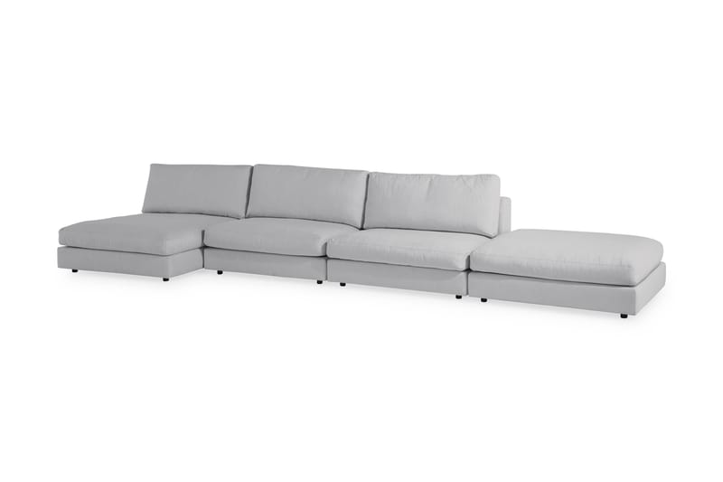 Arken 6-personers Vendbar U-formet Modulsofa med Chaiselong + Fodskammel i Stof - Grå - Møbler - Sofaer - Modulsofaer - Komplet modulsofa