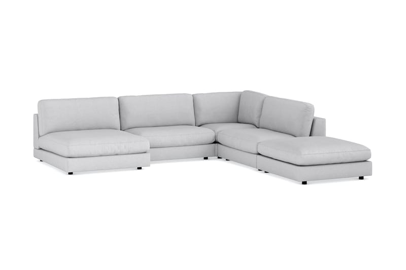 Arken 6-personers Vendbar L-formet Modulhjørnesofa med Chaiselong + Fodskammel i Stof - Lysegrå - Møbler - Sofaer - Modulsofaer - Komplet modulsofa
