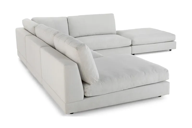 Arken 6-personers Vendbar L-formet Modulhjørnesofa med Chaiselong + Fodskammel i Stof - Lysegrå - Møbler - Sofaer - Modulsofaer - Komplet modulsofa