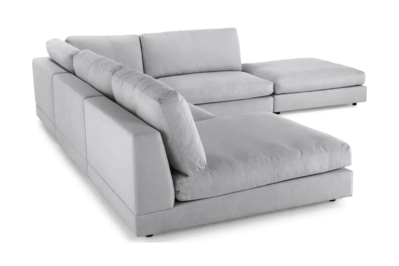 Arken 6-personers Vendbar L-formet Modulhjørnesofa med Chaiselong + Fodskammel i Stof - Grå - Møbler - Sofaer - Modulsofaer - Komplet modulsofa