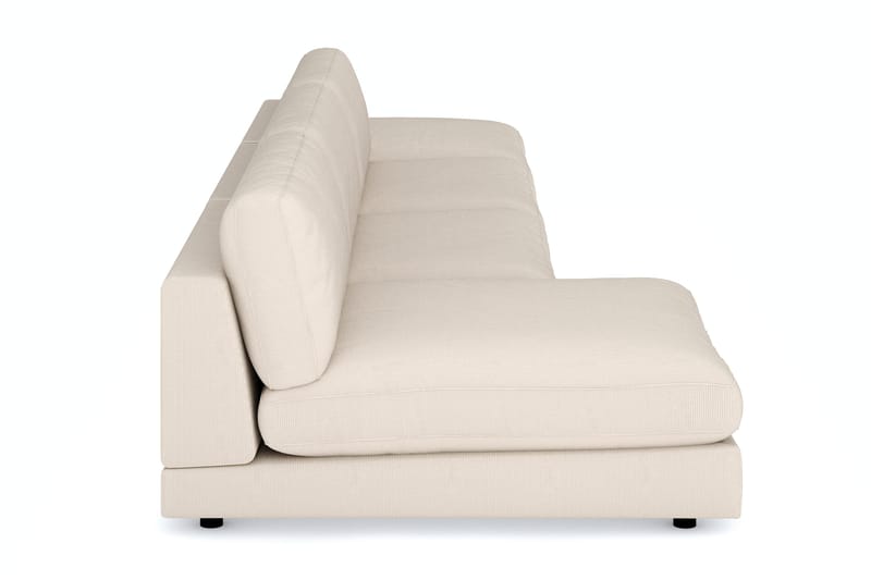 Arken 6-personers Vendbar U-formet Modulsofa med Chaiselong + Fodskammel i Manchester - Beige - Møbler - Sofaer - Modulsofaer - Komplet modulsofa